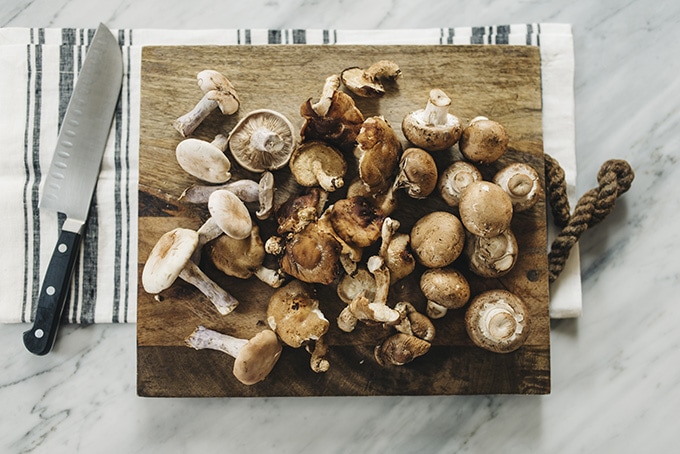 Gorgeous raw, in-season wild mushrooms and the art of perfectly sautéing mushrooms.