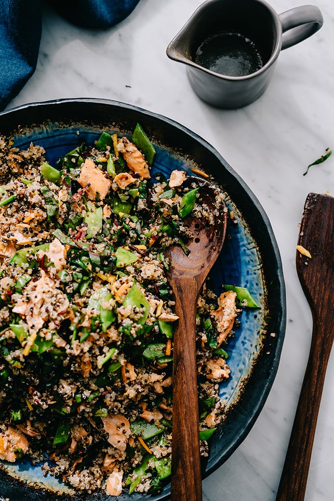 This Salmon Quinoa Salad with Honey Soy Dressing checks all of my weeknight dinner requirements - healthy, easy, fast, and delicious. It's leftover friendly too.
