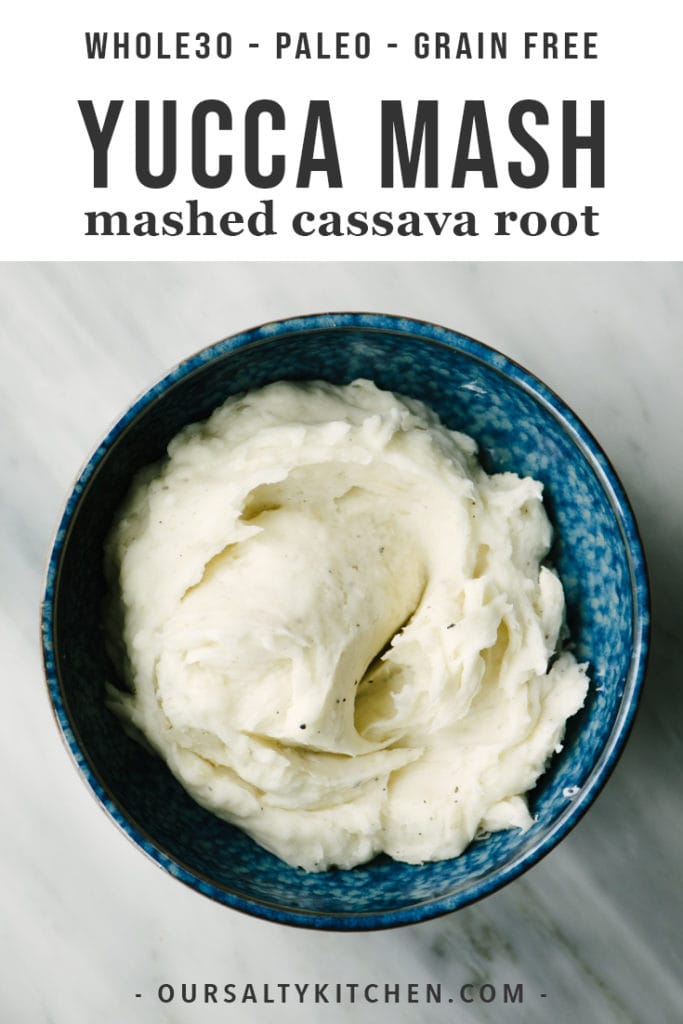 Mashed yucca is one of my favorite paleo and Whole30 side dishes. It's cheap, healthy, and easy to prepare, with a creamy and rich texture. Mashed yucca root is an excellent alternative to mashed cauliflower or pureed sweet potatoes during your Whole30 journey.