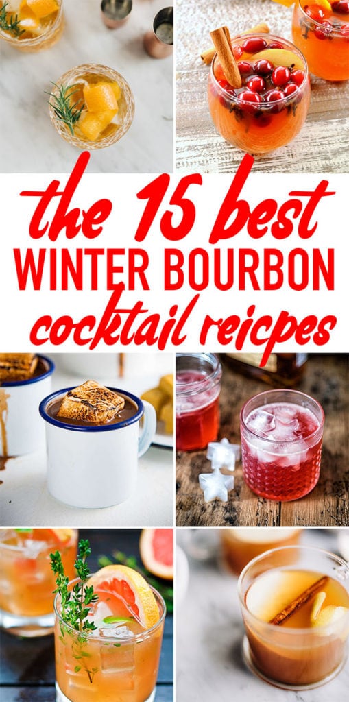 These winter bourbon cocktail recipes are warm and cozy, and a delicious way to sip yourself through the last 6 weeks of winter! #bourbon #winter #cocktail #bourboncocktail #whiskey #recipe