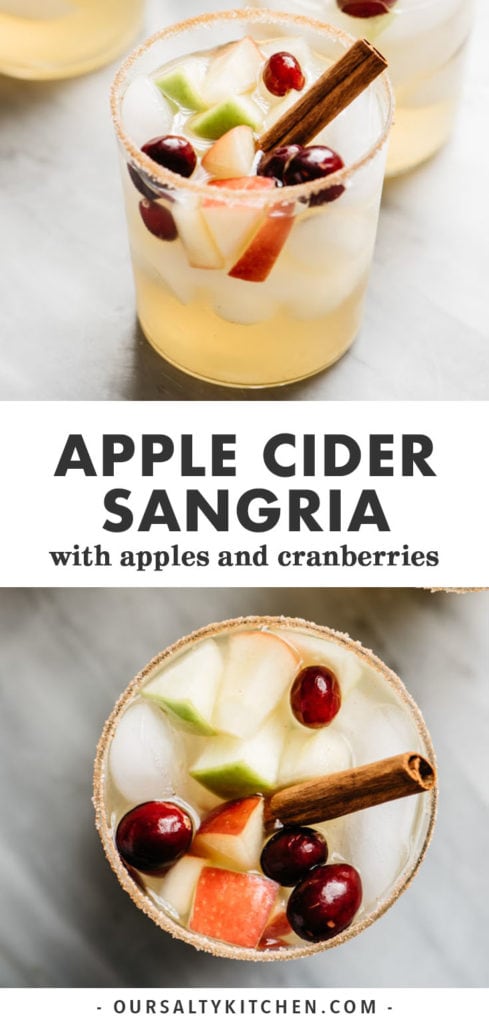 Pinterest collage for an apple cider fall sangria recipe.