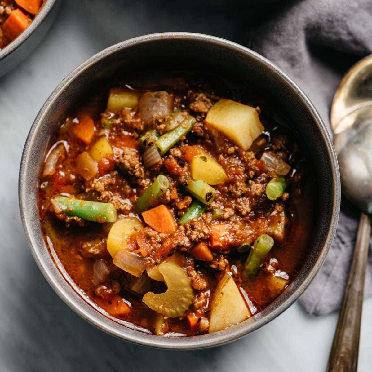 Easy Hamburger Vegetable Soup - Our Salty Kitchen