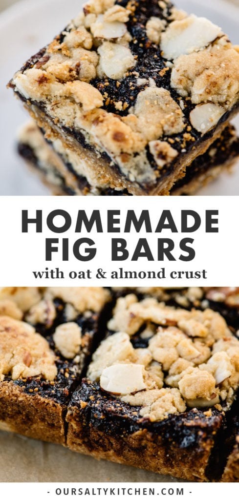 Pinterest image for easy homemade fig bar recipe.