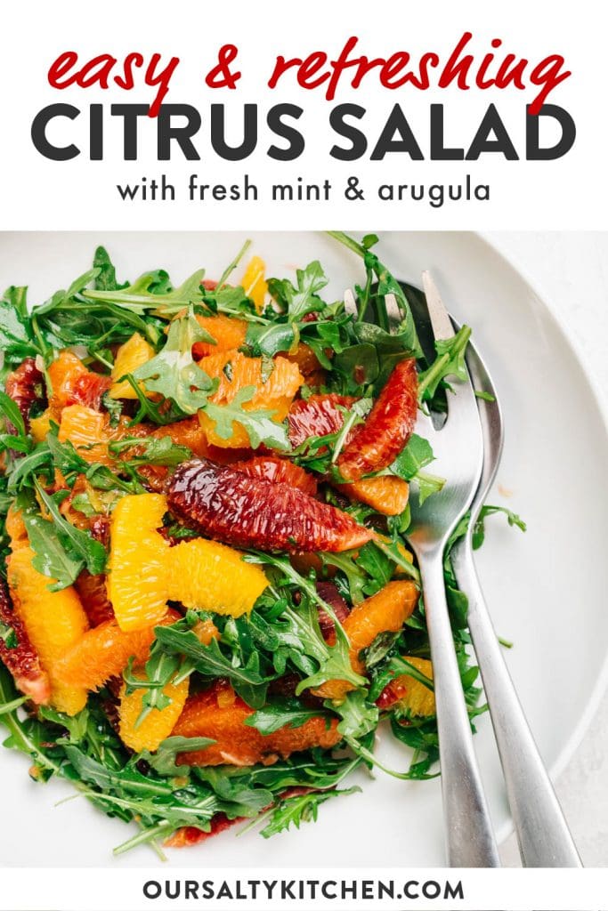 Pinterest image for a citrus salad recipe.
