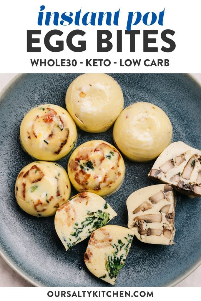 Pinterest image for Whole30 instant pot egg bites.