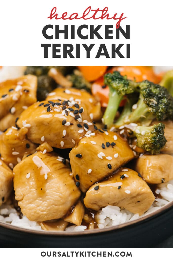 Pinterest image for a healthy chicken teriyaki recipe.