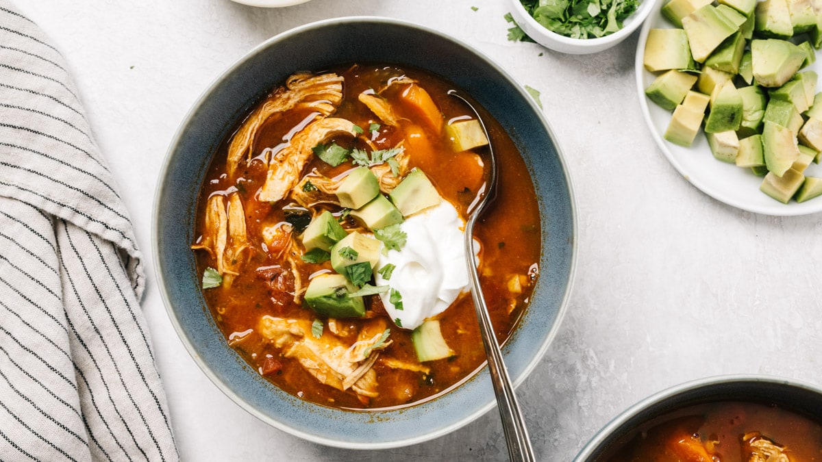 Spicy Chicken Taco Soup - Our Salty Kitchen