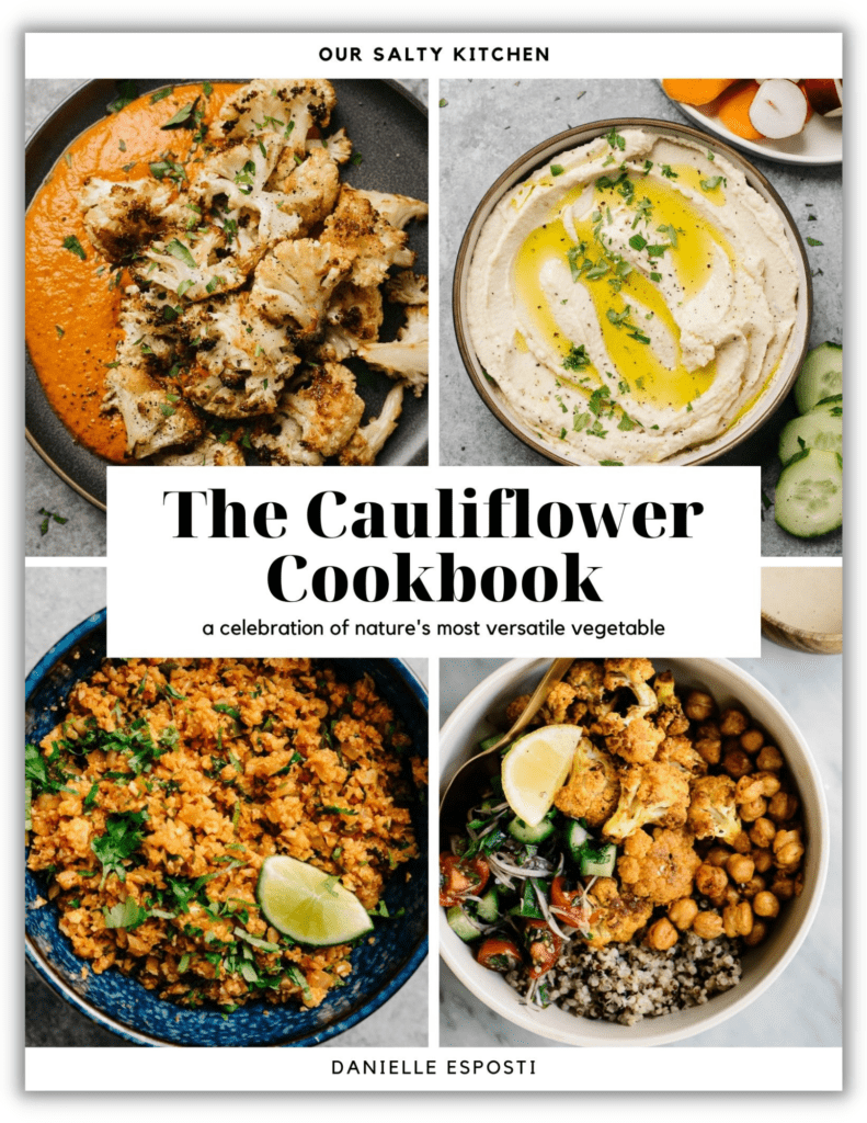Cover image for the digital cookbook The Cauliflower Cookbook, by Danielle Esposti.