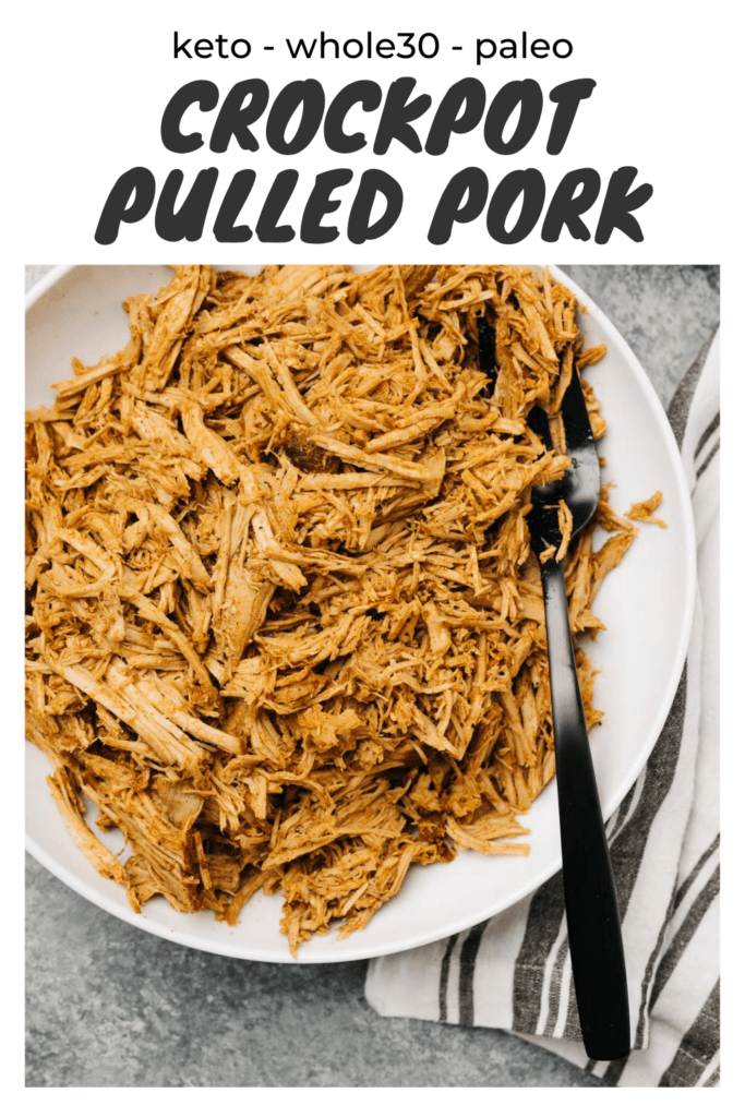 Pinterest image for pulled pork make in a crockpot.