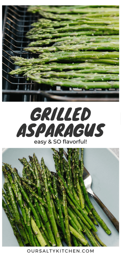 Pinterest collage for a grilled asparagus recipe.