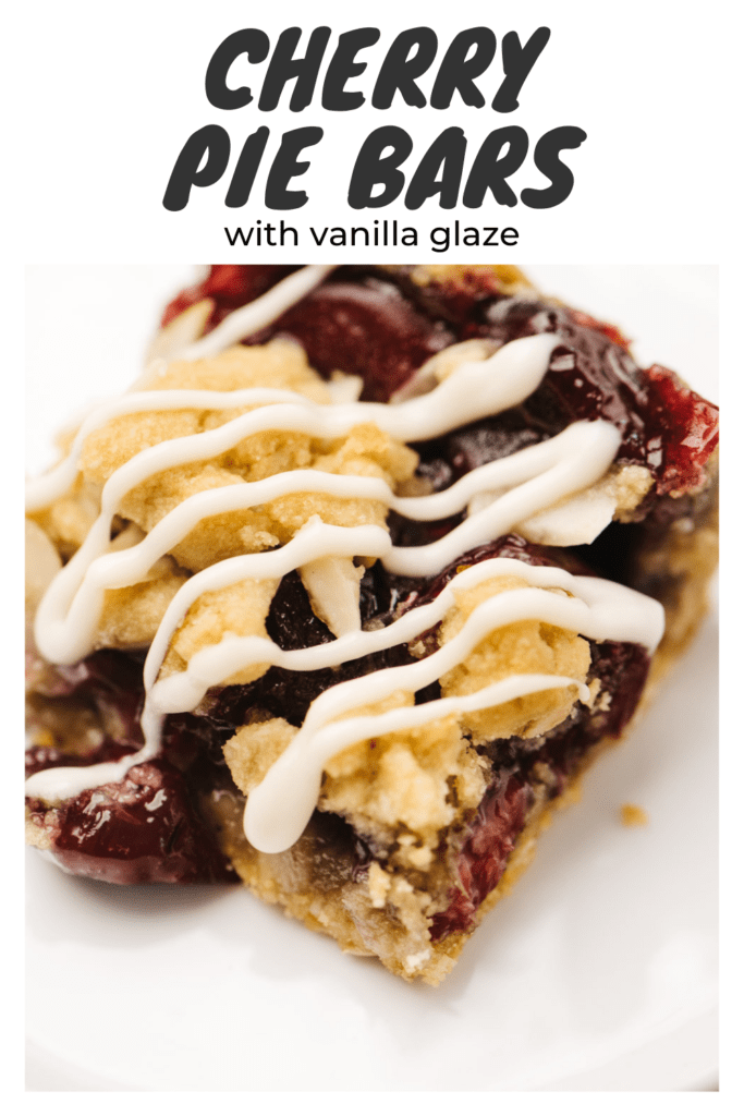 Pinterest image for homemade cherry pie bars.