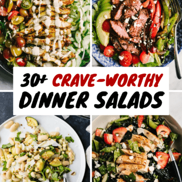 A collage of healthy dinner salad recipes.