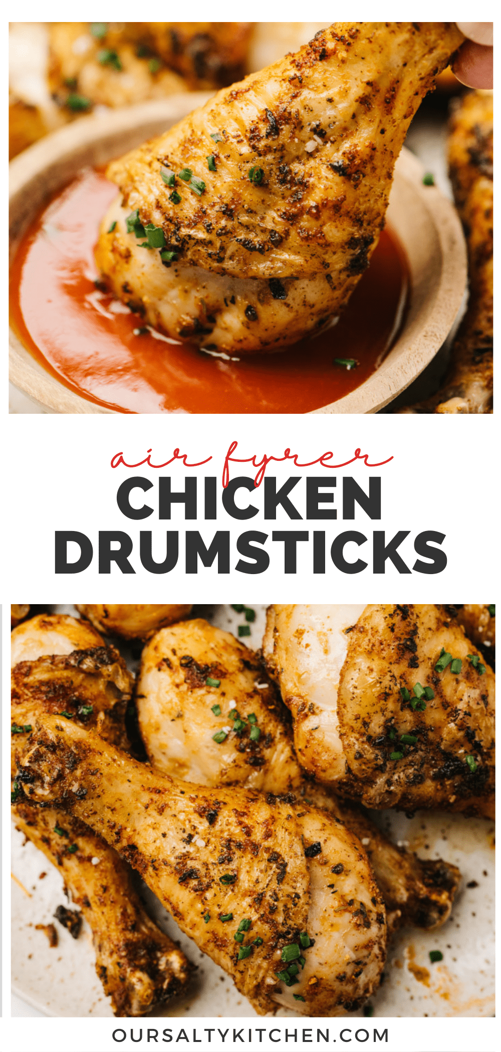 Crispy Seasoned Air Fryer Chicken Drumsticks Our Salty Kitchen