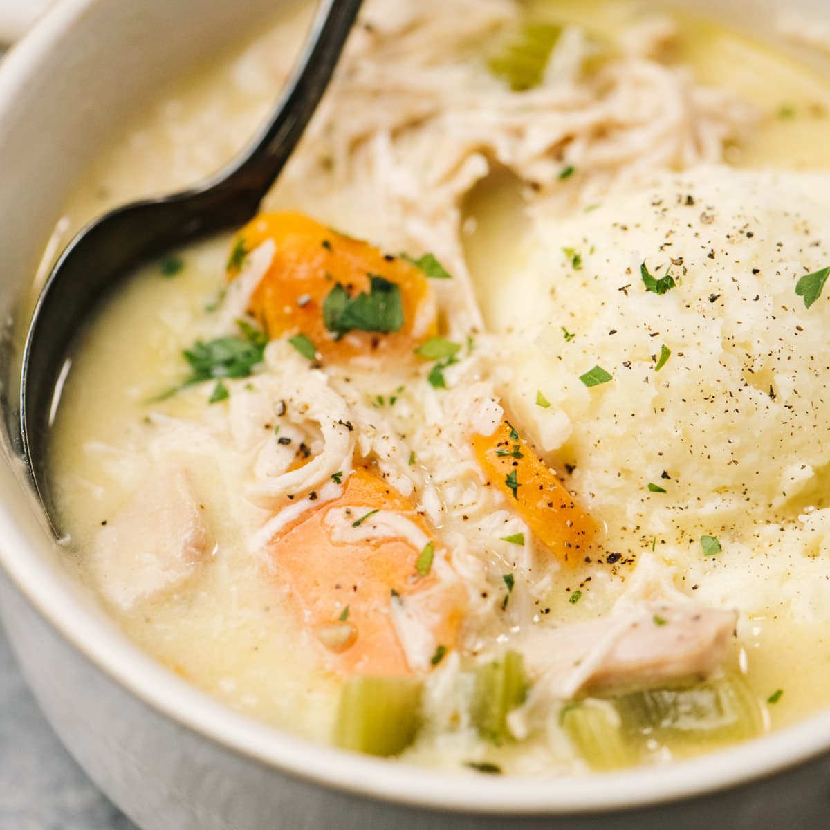 Creamy Leftover Turkey Stew - Our Salty Kitchen