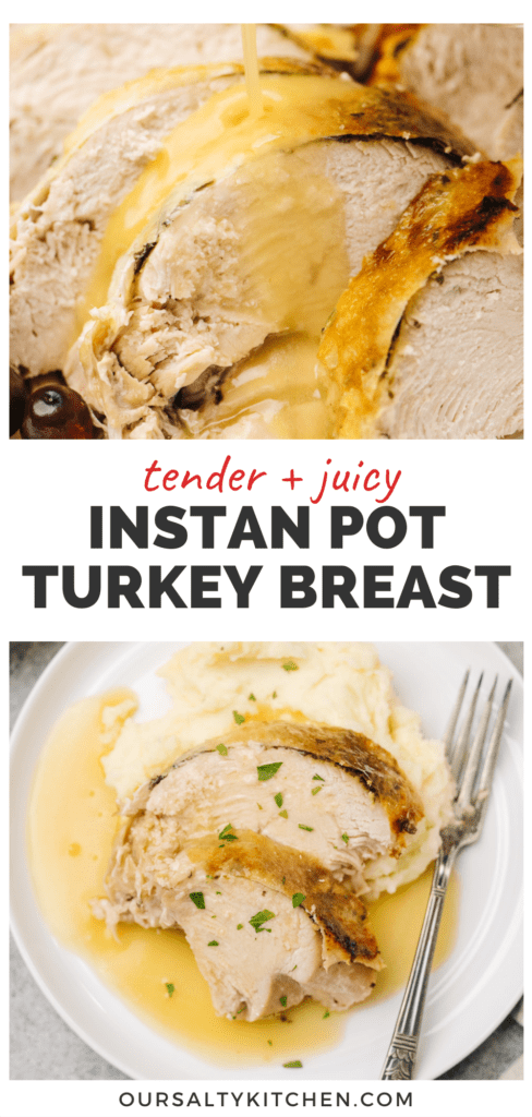 Pinterest collage for an instant pot turkey breast recipe.