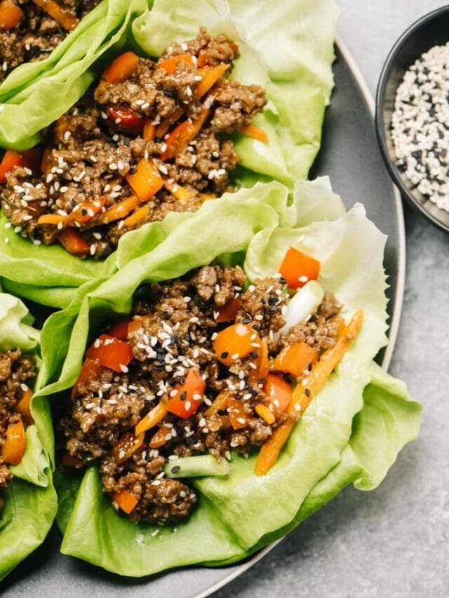 Asian-Inspired Ground Beef Lettuce Wraps (Story)