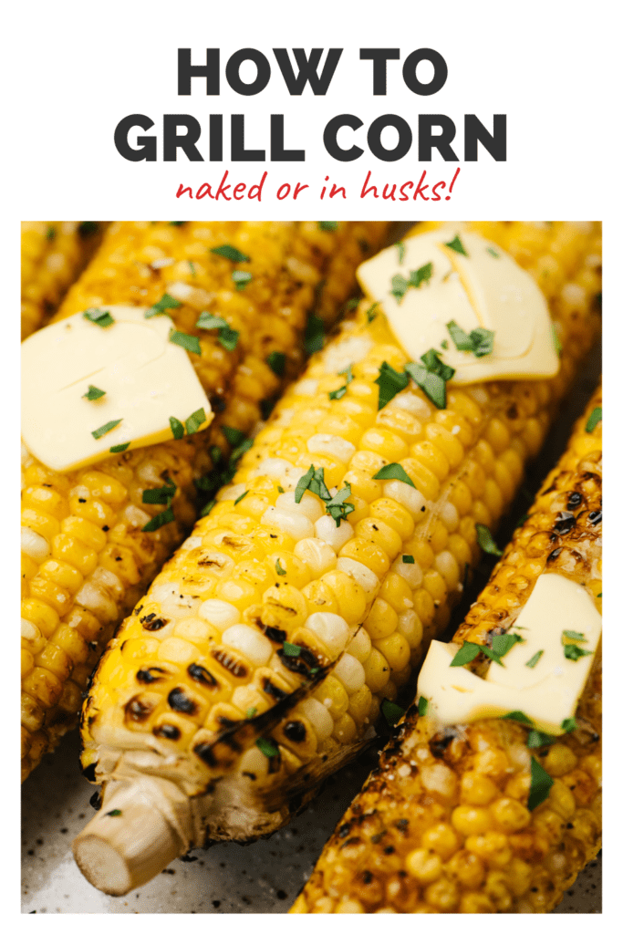 Pinterest image for grilled corn on the cob.