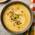 Creamy Roasted Acorn Squash and Apple Soup - Our Salty Kitchen
