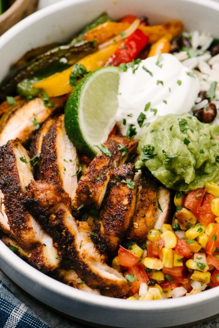 Chicken Fajita Bowls - Our Salty Kitchen
