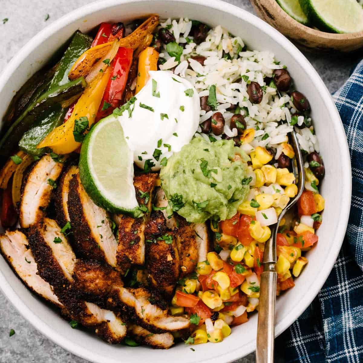 Chicken Fajita Bowls - Our Salty Kitchen